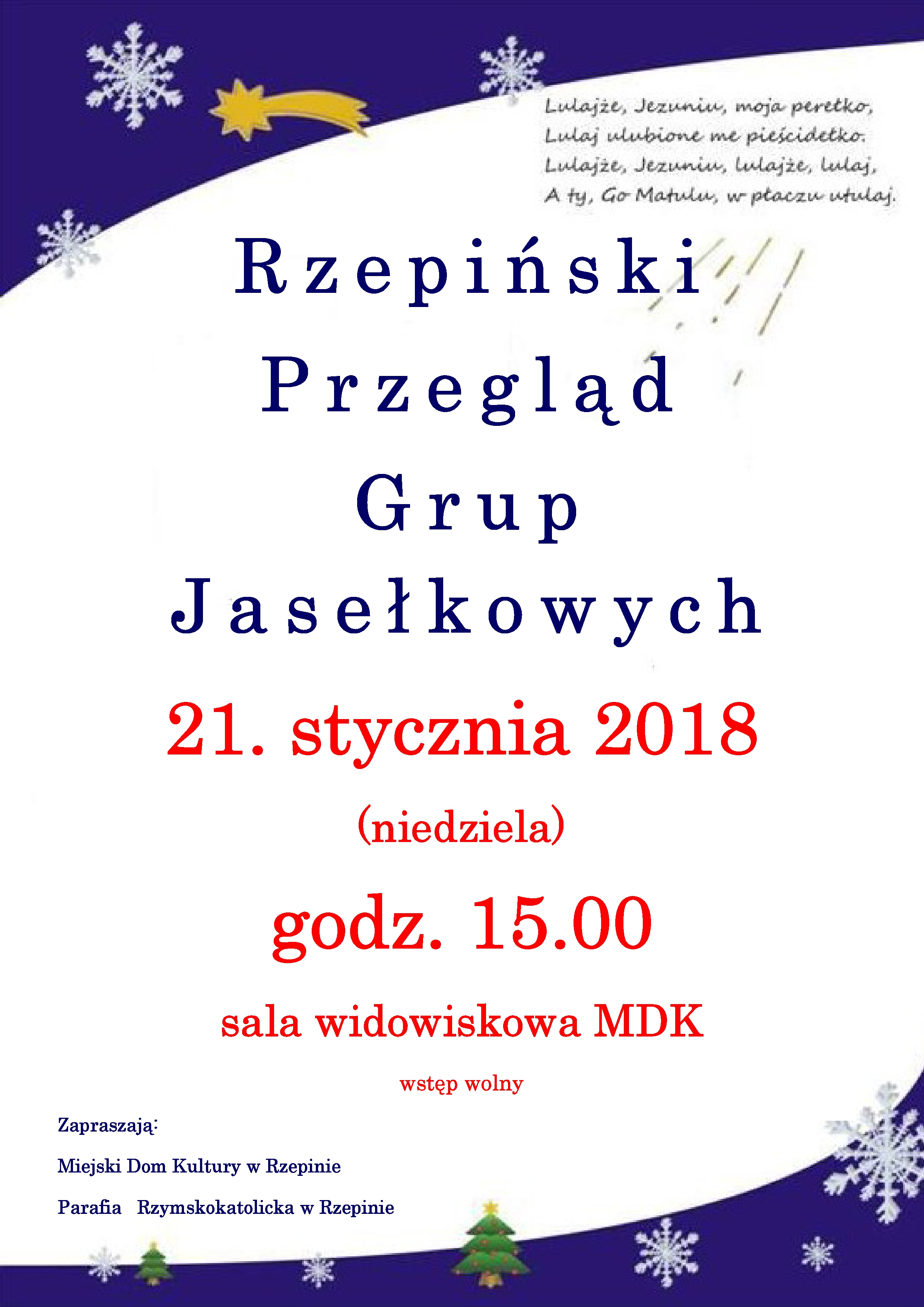 Ilustracja do informacji: Zapraszamy na Rzepiński Przegląd Grup Jasełkowych!